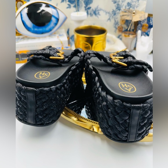 🆕 ASH 🧿 NWOT Black Ziggy Woven Platform Sandals, Sz 38 - Picture 7 of 16